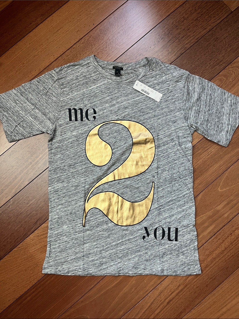 NWT J. Crew Graphic Gold Slogan Tee